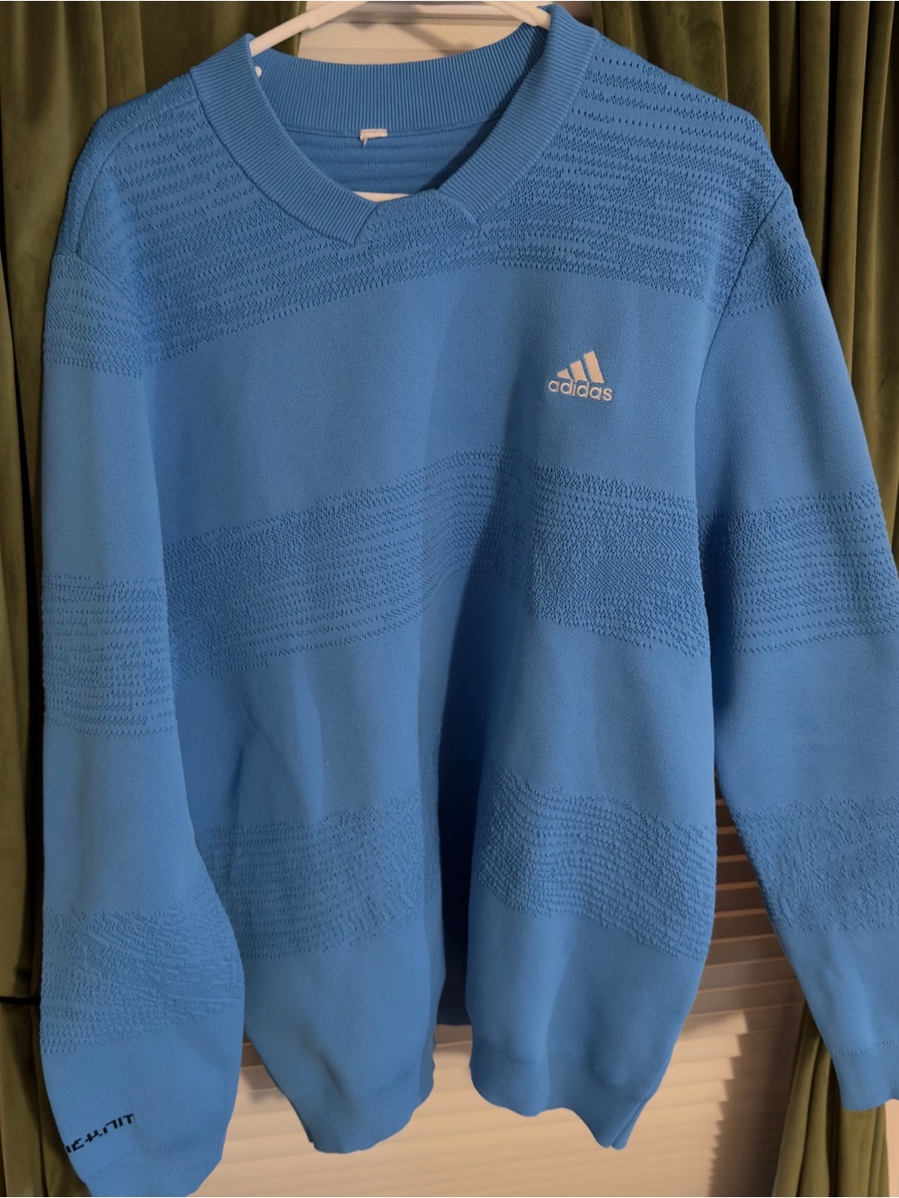 adidas Men’s Sky Blue Crewneck Knit Sweater